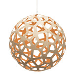 Coral Pendant - Bamboo Exterior / Orange Interior