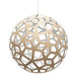 Coral Pendant - Bamboo Exterior / White Interior