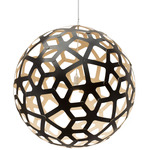 Coral Pendant - Black Exterior / Bamboo Interior