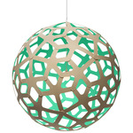 Coral Pendant - Bamboo Exterior / Aqua Interior