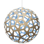 Coral Pendant - Bamboo Exterior / Blue Interior