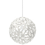 Floral Pendant - White Exterior / White Interior