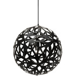 Floral Pendant - Black Exterior / Black Interior