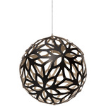 Floral Pendant - Black Exterior / Bamboo Interior