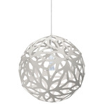 Floral Pendant - White Exterior / White Interior