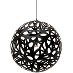 Floral Pendant - Black Exterior / Black Interior