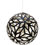 Floral Pendant - Black Exterior / Bamboo Interior