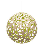 Floral Pendant - Bamboo Exterior / Lime Interior