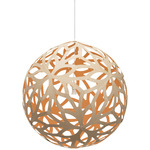 Floral Pendant - Bamboo Exterior / Orange Interior