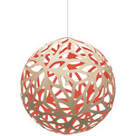 Floral Pendant - Bamboo Exterior / Red Interior
