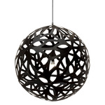 Floral Pendant - Black Exterior / Black Interior