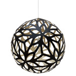 Floral Pendant - Black Exterior / Bamboo Interior