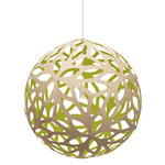 Floral Pendant - Bamboo Exterior / Lime Interior