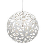 Floral Pendant - White Exterior / White Interior