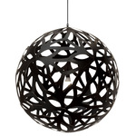 Floral Pendant - Black Exterior / Black Interior