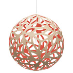 Floral Pendant - Bamboo Exterior / Red Interior