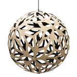 Floral Pendant - Bamboo Exterior / Black Interior