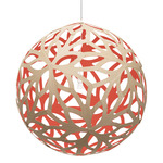 Floral Pendant - Bamboo Exterior / Red Interior