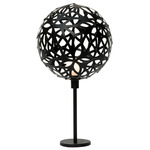 Floral Table Lamp - Black Exterior / Black Interior