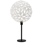 Floral Table Lamp - White Exterior / White Interior