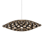 Flax Pendant - Black Exterior / Bamboo Interior