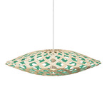 Flax Pendant - Bamboo Exterior / Aqua Interior