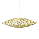 Flax Pendant - Bamboo Exterior / Lime Interior