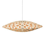 Flax Pendant - Bamboo Exterior / Orange Interior