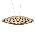 Flax Pendant - Bamboo Exterior / Black Interior