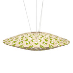 Flax Pendant - Bamboo Exterior / Lime Interior