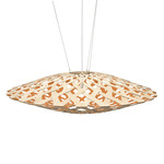 Flax Pendant - Bamboo Exterior / Orange Interior