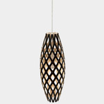 Hinaki Pendant - Black Exterior / Bamboo Interior