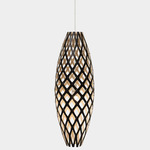 Hinaki Pendant - Black Exterior / Bamboo Interior