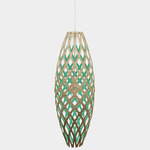 Hinaki Pendant - Bamboo Exterior / Aqua Interior