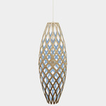 Hinaki Pendant - Bamboo Exterior / Blue Interior