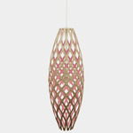 Hinaki Pendant - Bamboo Exterior / Pink Interior