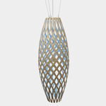 Hinaki Pendant - Bamboo Exterior / Blue Interior