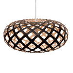 Kina Pendant - Black Exterior / Bamboo Interior