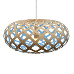 Kina Pendant - Bamboo Exterior / Blue Interior