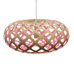 Kina Pendant - Bamboo Exterior / Pink Interior