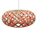 Kina Pendant - Bamboo Exterior / Red Interior