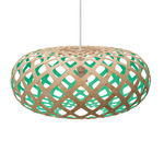 Kina Pendant - Bamboo Exterior / Aqua Interior