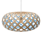 Kina Pendant - Bamboo Exterior / Blue Interior