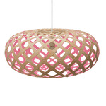 Kina Pendant - Bamboo Exterior / Pink Interior