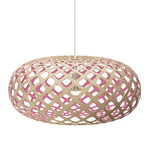 Kina Pendant - Bamboo Exterior / Pink Interior