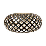 Kina Pendant - Black Exterior / Bamboo Interior