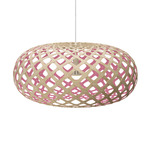 Kina Pendant - Bamboo Exterior / Pink Interior