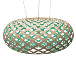 Kina Pendant - Bamboo Exterior / Aqua Interior