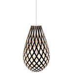 Koura Pendant - Black Exterior / Bamboo Interior