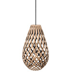 Koura Pendant - Black / Bamboo Exterior / Black Interior